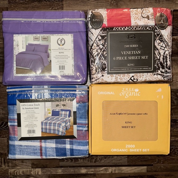 6 Piece Sheet Set - All King size. YOU WILL ONLY RECEIVE ONE 6 piece set. - Picture 2 of 2